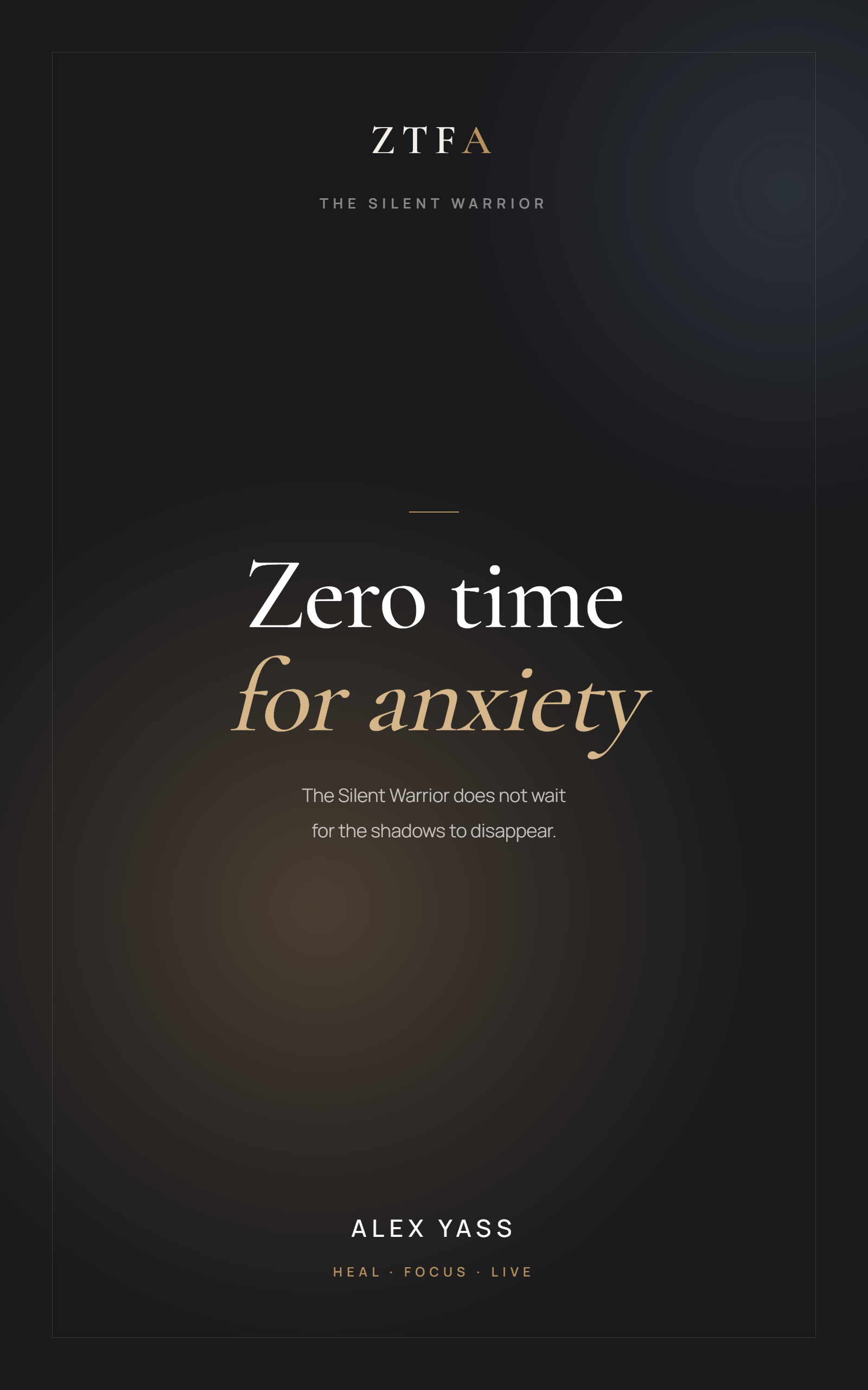 Zero Time for Anxiety, the book by Alex Yass